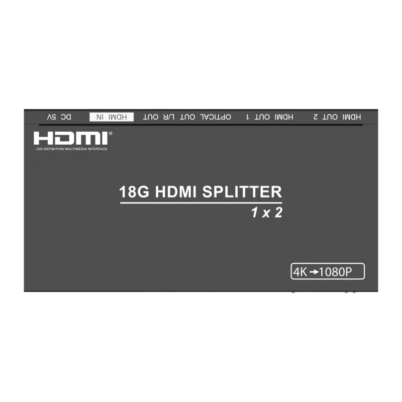 HDCVT 1x2 HDMI 2.0 Splitter with Scaler/Audio Extract EDID HDCP 2.2 - Image 4