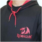 REDRAGON HOODIE WITH FRONT and BACK LOGO - BLACK - LARGE - Image 2