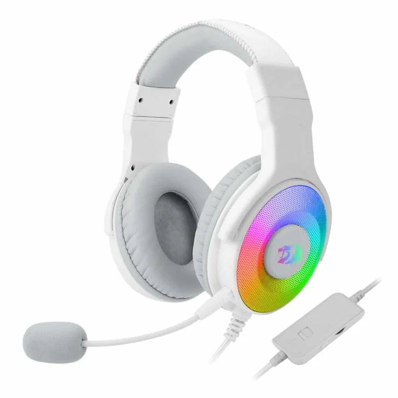 REDRAGON Over-Ear PANDORA USB (Power Only)|Aux (Mic and Headset) RGB Gaming Headset - White - Image 1