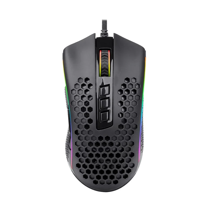 REDRAGON STORM 12400DPI 7 Buttons|Ergonomic Design|P3327 Optical Sensor|Lightweight Body|RGB Backlit gaming Mouse - Black - Image 1