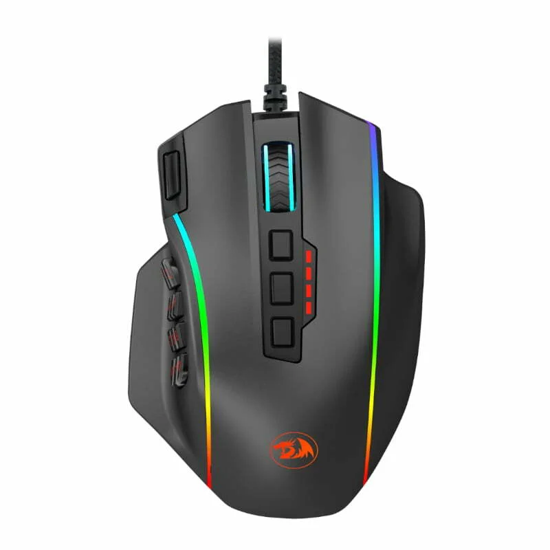 REDRAGON PERDICTION 4 12400DPI RGB MMO Ergo Gaming Mouse - Black - Image 1