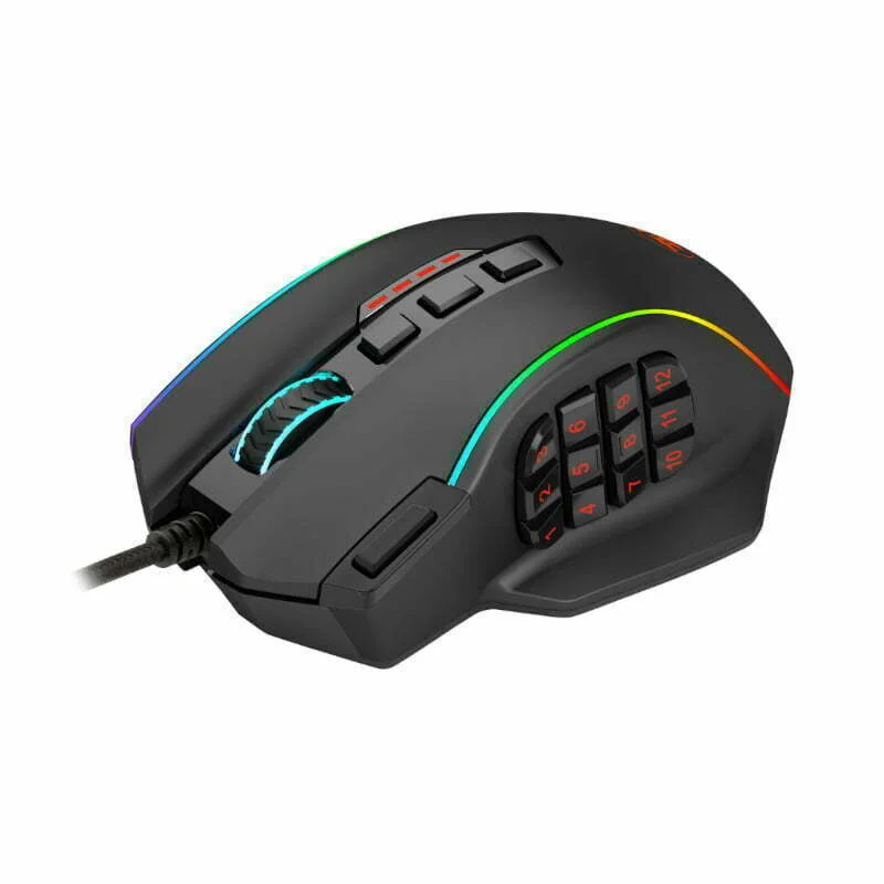 REDRAGON PERDICTION 4 12400DPI RGB MMO Ergo Gaming Mouse - Black - Image 2