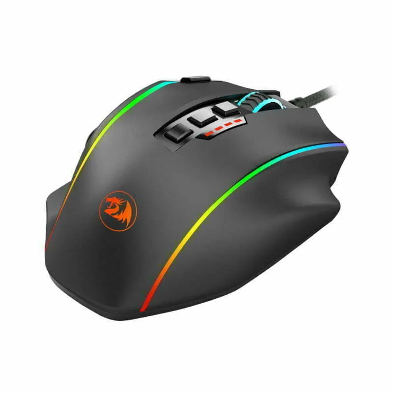 REDRAGON PERDICTION 4 12400DPI RGB MMO Ergo Gaming Mouse - Black - Image 3